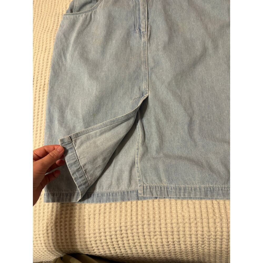 VTG AMI 90s Western Wear Med Wash Denim Short Sleeve Mini Dress Cotton Size 10 - Picture 9 of 15